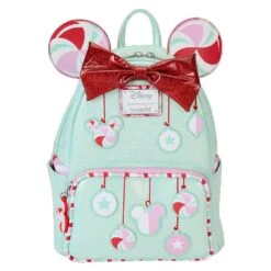 Loungefly X Disney Minnie Mouse Holiday Peppermint Ornaments Mini Backpack