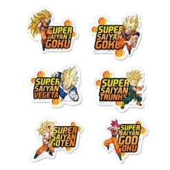 [6-in-1] Dragon Ball Z Super Saiyan Sticker Set