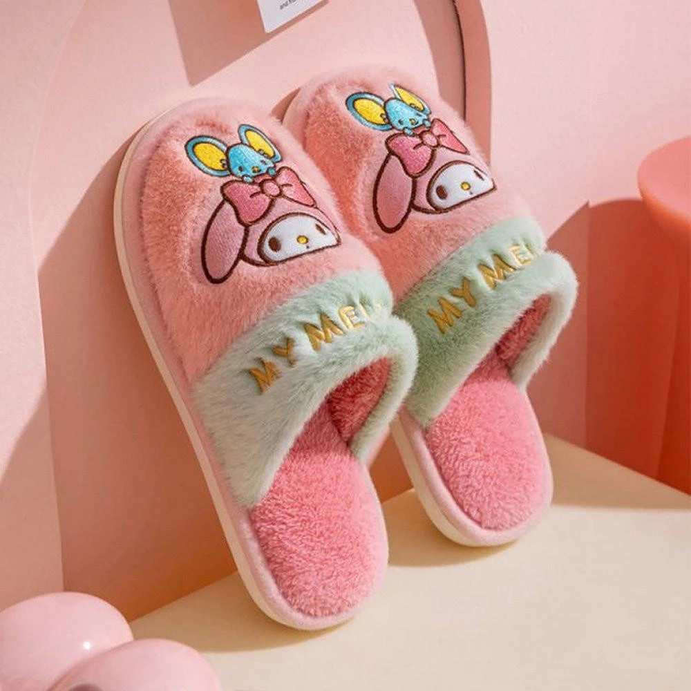Sanrio My Melody Two Tone Fur Slippers Sanrio My Melody Two Tone Fur Slippers -Hello Discount Store medium 40d9c470 6872 4175 9156 4be21a2a2839