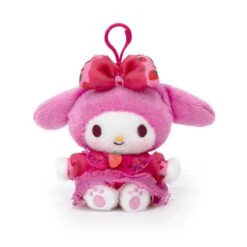 Sanrio My Melody Strawberry Dress Clip-On Mascot Keychain