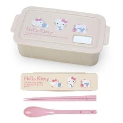 SANRIO Hello Kitty Bento Box & Chopsticks & Spoon With Case Set