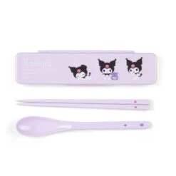 SANRIO Kuromi Bento Box & Chopsticks & Spoon With Case Set -Hello Discount Store medium 9427f7ec 42e8 4448 9b26 b92ceb77a1b8