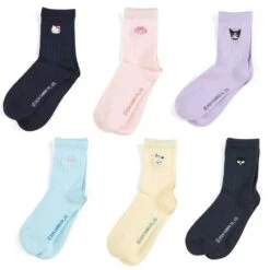 Sanrio Characters Embroidered Crew Socks