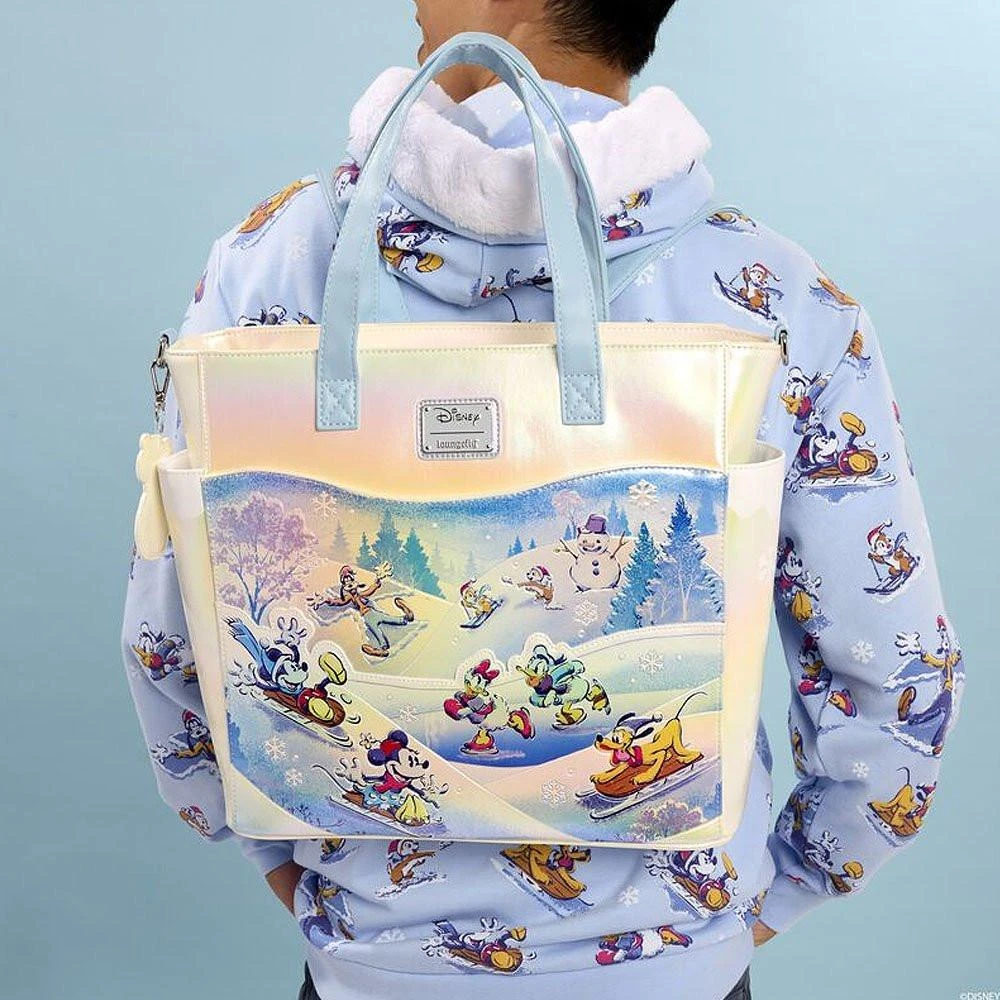 Loungefly x Mickey & Friends Winter Wonderland Scene Convertible Backpack & Tote Bag Loungefly X Mickey & Friends Winter Wonderland Scene Convertible Backpack & Tote Bag -Hello Discount Store medium af679b59 8509 4567 81fb e29170b2350c