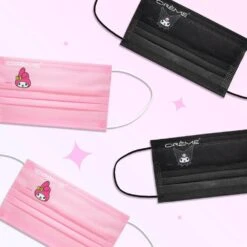 Sanrio My Melody X Kuromi Disposable Protective Face Mask W/ Pouch