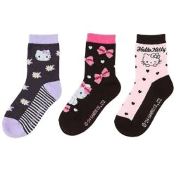 SANRIO Hello Kitty 3Pair Sneaker Socks :Flower