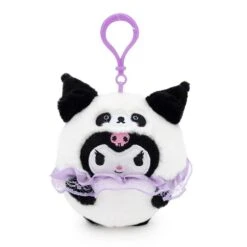 SANRIO Kuromi Black Panda Mascot Plush Clip-On