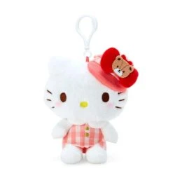 Sanrio Hello Kitty Gingham Casquette Mascot Clip-On Plush